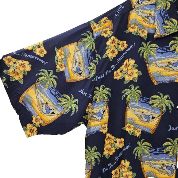 Big Dogs Just Do It Tomorrow Hawaiian Button-Up Shirt Men’s Size 2X NEW Beach - Picture 4 of 10
